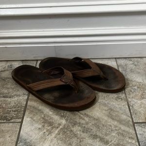 Brown Leather Rainbow Sandals